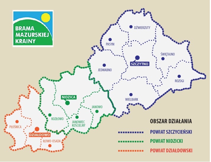 Plik:LGD Brama Mazurskiej Krainy obszar działania nowe.jpg