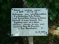 Tabliczka wyjaśniająca pochodzenie kamienia. Autor: Andrzej Grabowski. Źródło: www.bisztynek24.pl