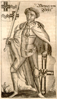 Werner von Orseln, źródło: Hartknoch M. Christophori, Alte- und Neues Preussischer Historien, Francfurt und Leipzig, MDCLXXXIV (1684).