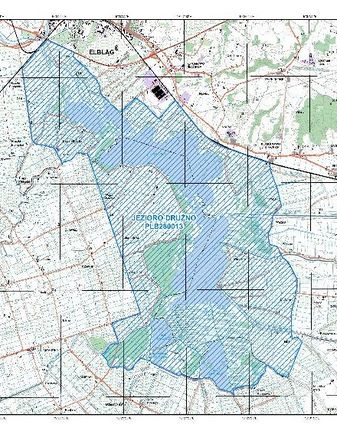 Mapa – jezioro Drużno. Źródło: Regionalna Dyrekcja Ochrony Środowiska w Olsztynie