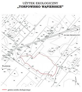 Użytek ekologiczny "Torfowisko Wąpierskie" – położenie, źródło: bip.olsztyn.rdos.gov.pl