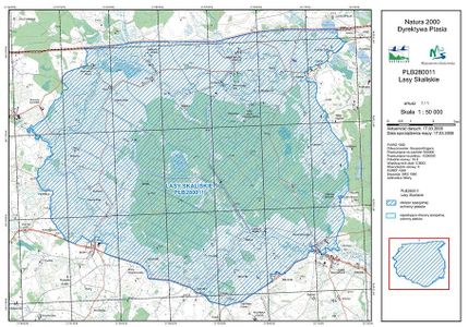 Lasy Skaliskie – mapa, źródło: Regionalna Dyrekcja Ochrony Środowiska w Olsztynie